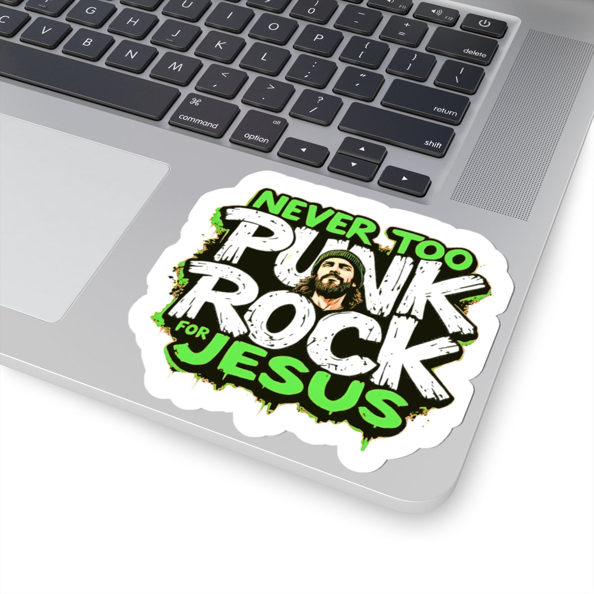 Never Too Punk Rock For Jesus Die Cut Sticker