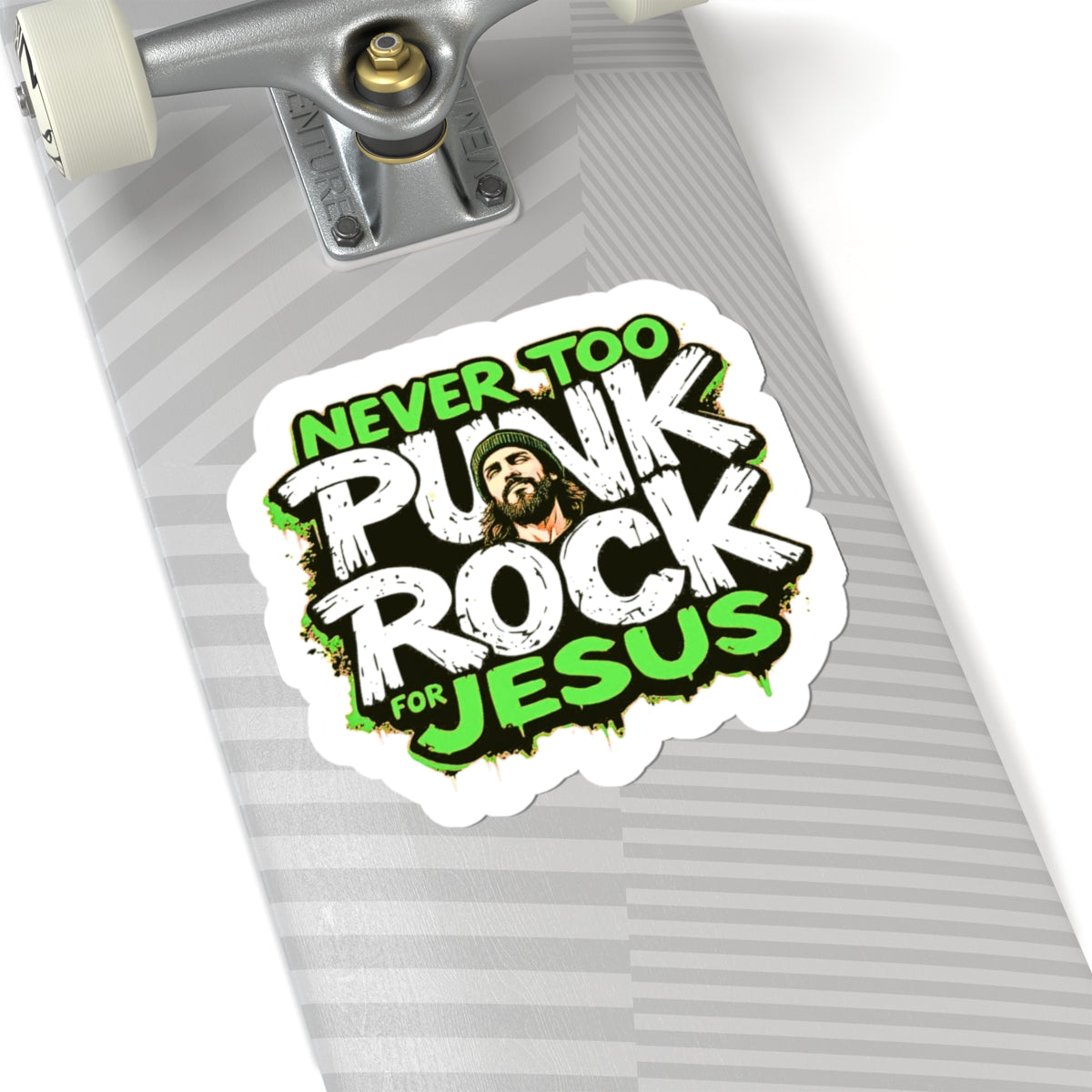 Never Too Punk Rock For Jesus Die Cut Sticker