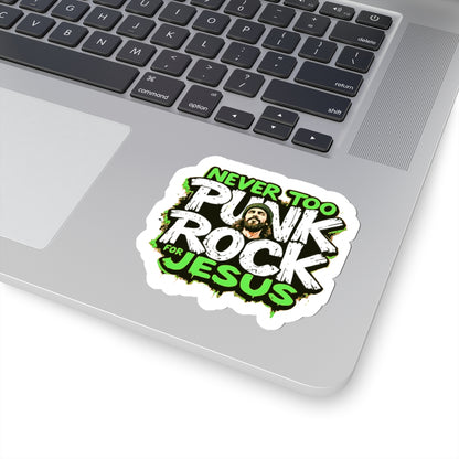 Never Too Punk Rock For Jesus Die Cut Sticker